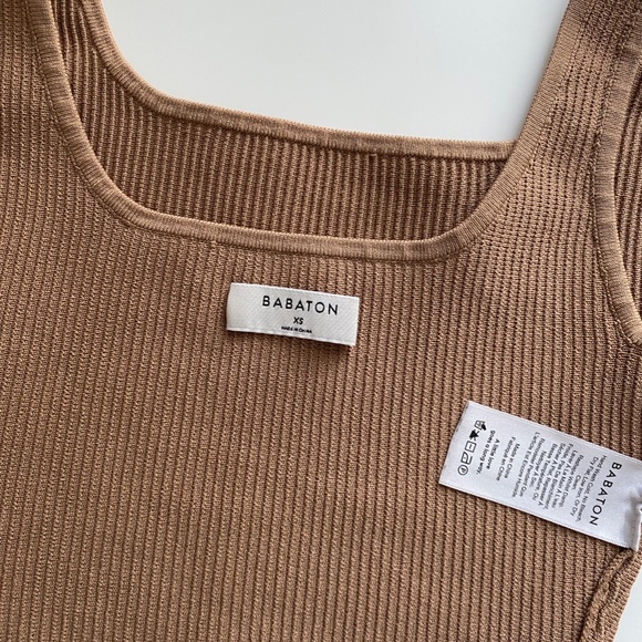 Babaton Sculpt Knit Squareneck cropped tank XS - Picture 6 of 7